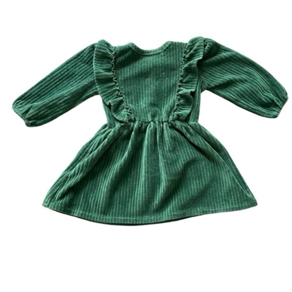 RACHEL ZOE BABY‎ DRESS 6-9 MONTHS GREEN VELOUR - Picture 2 of 4